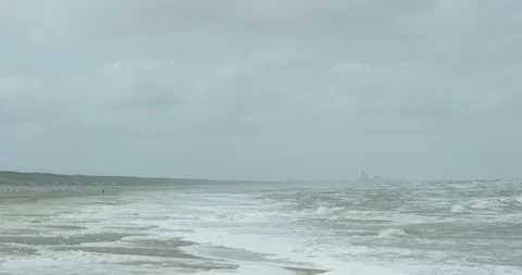 Netherlands, Krommenie, waves breaking Stock Footage 99110878