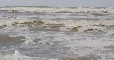 Netherlands, Krommenie, waves breaking Stock Footage 99110901