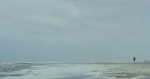 Netherlands, Krommenie, waves breaking Stock Footage 99111460