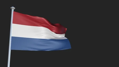 The Netherlands - Loopable 3D flag animation with Alpha Channel and Transpare Stock-Footage 91469066