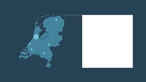 Netherlands map animation with map of Europe, cities and text placeholder. Stock Footage 142350716