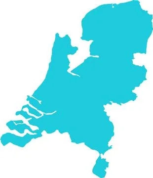 Netherlands MAP in Blue, Country Map, Netherlands, Border Map, Border line .. Stock Illustration
