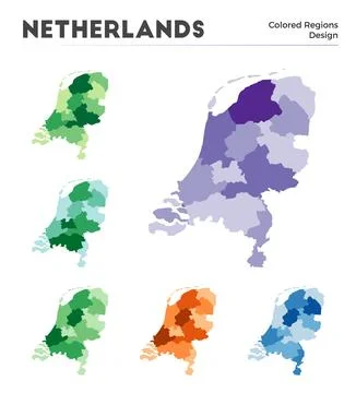 Netherlands map collection. Borders of Netherlands for your infographic. Co.. Stock Illustration