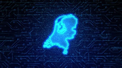 Netherlands Map Digital Technology Opener Video stock 335081740