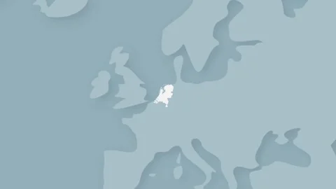 Netherlands Map Emerging from World Map Animation with Smooth Zoom Effect Stock Footage 339273153