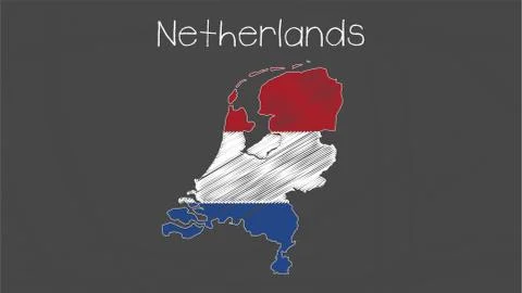 Netherlands map-flag illustration Stock Illustration