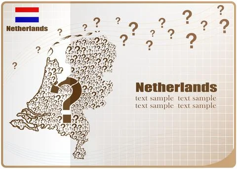 Netherlands map flag made from question mark. Stock Illustration