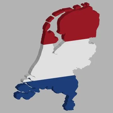 Netherlands Map flag Vector 3D illustration Eps 10 イラスト素材