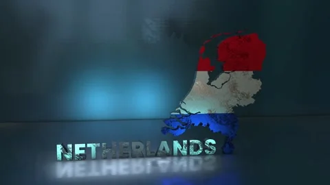 Netherlands Map Stock Footage 283074939
