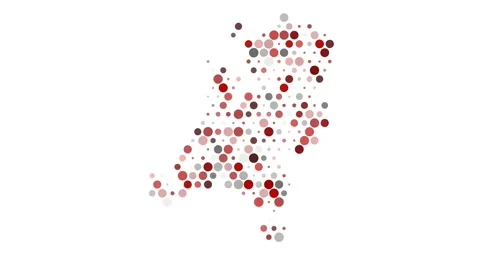 Netherlands Map in Generative Art Style Stock Footage 311651374