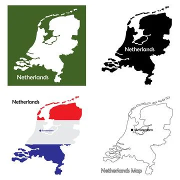 Netherlands map icon design Stock Illustration