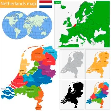 Netherlands map Stock Illustration