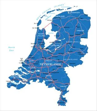 Netherlands map Stock Illustration