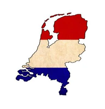 Netherlands map on netherlands flag drawing ,grunge and retro flag series Stock Illustration