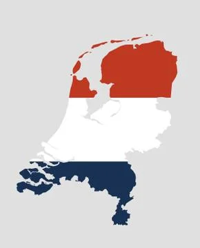 The Netherlands Map With The Official Flag Stock Illustration