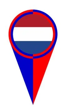 Netherlands Map Pointer Location Flag 스톡 일러스트