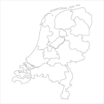 Netherlands - map of provinces Stock Illustration