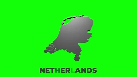 Netherlands Map Showing Up Intro By Regions 4k animated Netherlands map intro Stock Footage 153811685