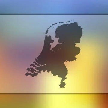 Netherlands map. Vector silhouette of Netherlands. Blurred background Stock Illustration