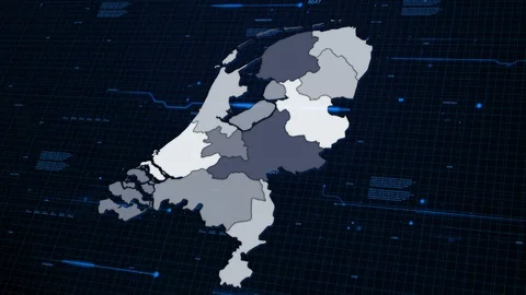 Netherlands network map Stock Footage 87976928