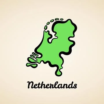 Netherlands - Outline Map Stock Illustration