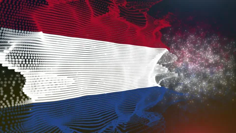 Netherlands Particle Flag Stock Footage 172066166
