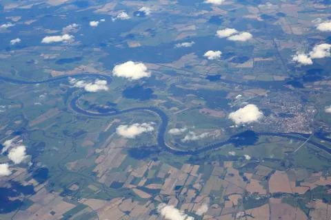 Netherlands from the plane Stock Photos