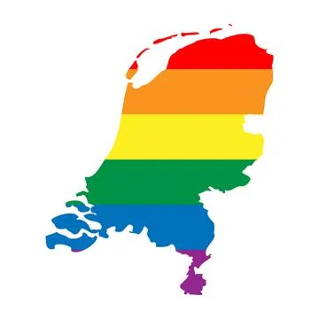 Netherlands rainbow vector map Illustrazione stock