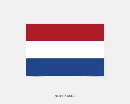 Netherlands Rectangle flag icon with shadow. 스톡 일러스트