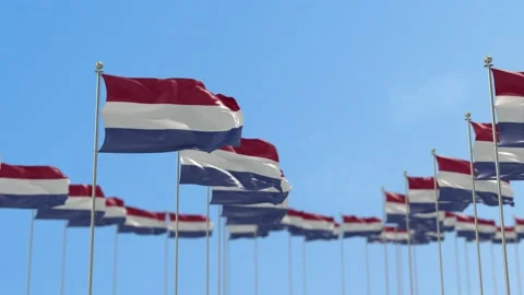 Netherlands Row Of Flags Animation Stock-Footage 148757803