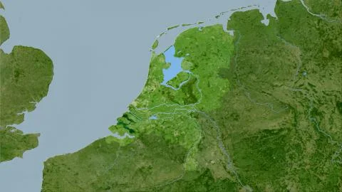 Netherlands, satellite B - raw data Stock Illustration