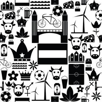 Netherlands seamless pattern background icon. Stock Illustration