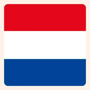 Netherlands square flag button, social media communication sign, business ico Stock Illustration