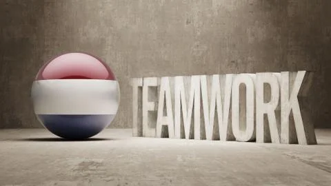 Netherlands. Teamwork Concept. Stock Illustration