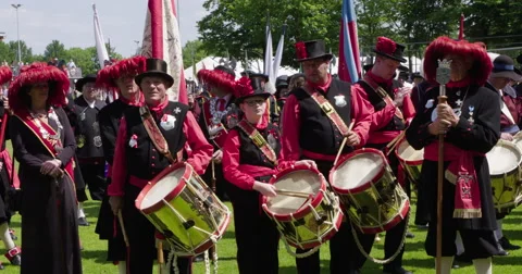 Netherlands traditional guild drumming 4K Stock Footage 51104033