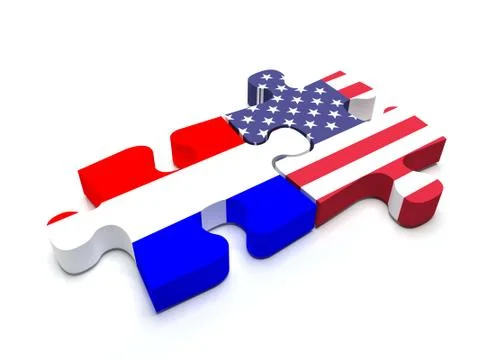 Netherlands - US puzzle Illustrazione stock