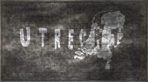 Netherlands Utrecht Typography Map Stock Illustration