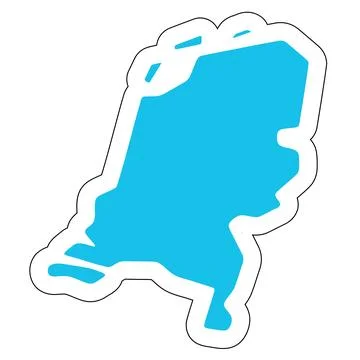 Netherlands vector country map sticker Illustrazione stock