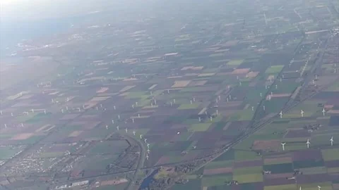 Netherlands View from Plane Window Stock Footage 142588940