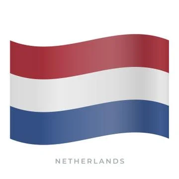 Netherlands waving flag vector icon. Vector illustration isolated on white. Stock Illustration