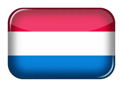 Netherlands web icon rectangle button with clipping path 3d illustration イラスト素材