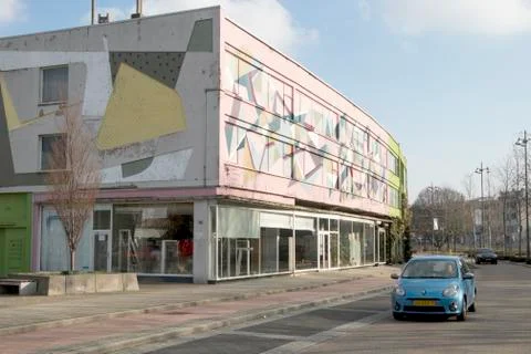 Netherlands,Limburg,Heerlen, februari 2018:Painted wall, street art expressio Stock Photos