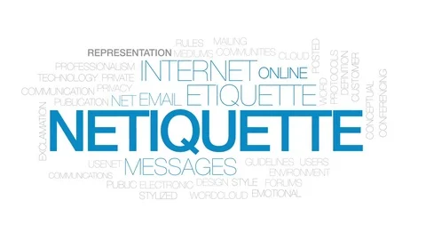 Netiquette animated word cloud, text design animation. Stock Footage 79510525