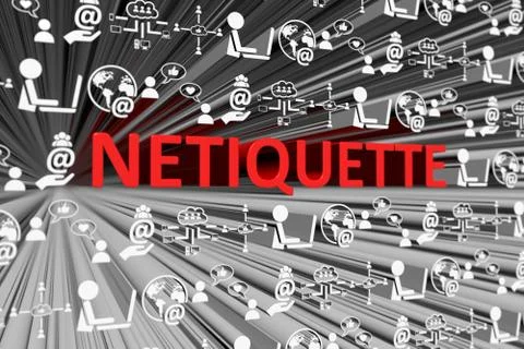 NETIQUETTE concept blurred background 3d render illustration Stock Illustration