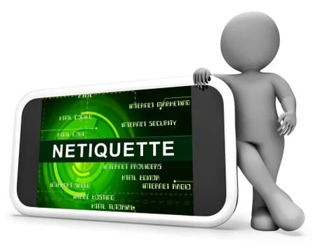 Netiquette Polite Online Decorum Or Web Etiquette - 3d Illustration Stock Illustration