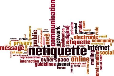 Netiquette word cloud Stock Illustration