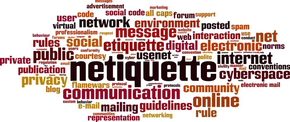 Netiquette word cloud Stock Illustration