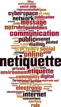Netiquette word cloud Stock Illustration