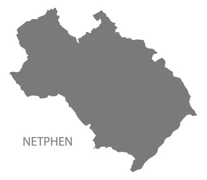 Netphen German city map grey illustration silhouette shape Stock Illustration
