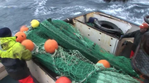 Nets Go Out To Sea Stock Footage 4667695